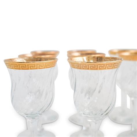 versace gold wine glasses|Versace crystal glasses.